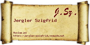 Jergler Szigfrid névjegykártya