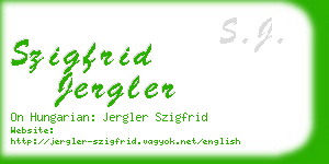 szigfrid jergler business card